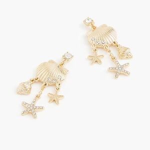 J. Crew Gold Starfish and Shell Earrings